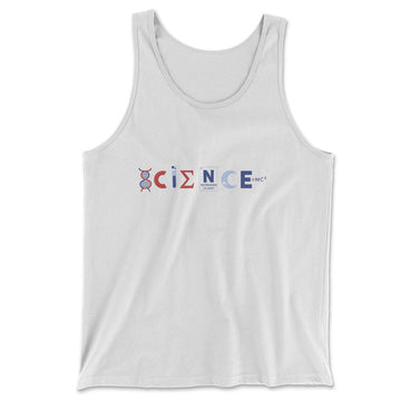 Science Lettering Men/Unisex Tank in White color